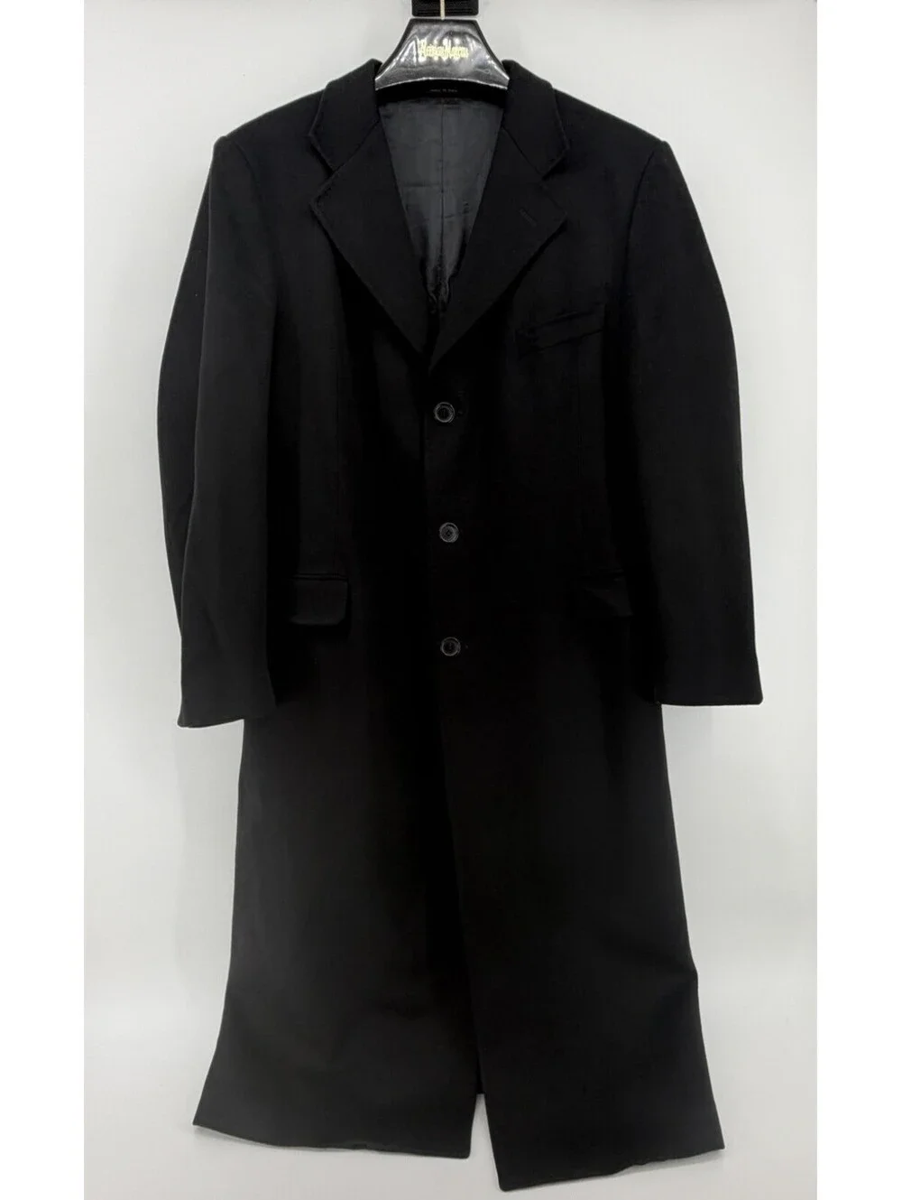Via dei Giubbi Milano 100% Cashmere Overcoat Men’s Black Made in Italy